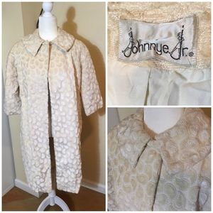 [VTG] Ivory Velvety Swing Coat